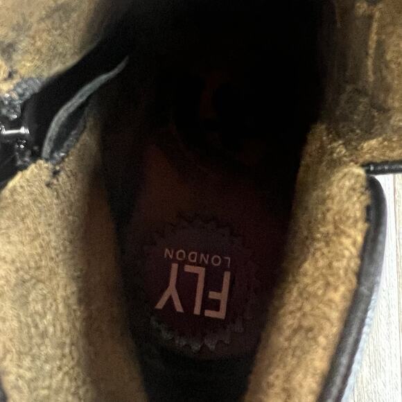 Fly London Womens Yoxy Zipper Wedge Ankle Boots EU 38 US 7.5 Graphite Leather - Picture 8 of 13